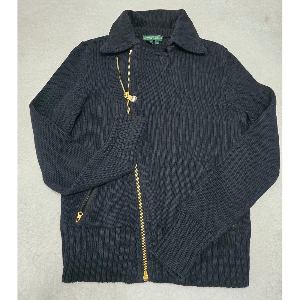 Lauren Ralph Lauren Women Black Asymmetrical Zip Collar Sweater‎ Size S - Picture 3 of 9
